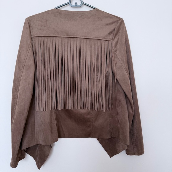 Driftwood Suede Tan Fringe Blazer size Small - Picture 2 of 7